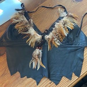 Sexy Leather Halter Vest